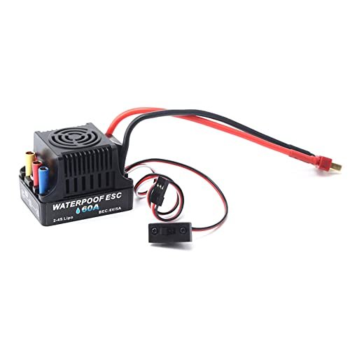 GoolRC 60A Brushless ESC 2 4S Waterproof Electric Speed Controller with 6V 5A BEC T Plug for 1 8 1 10 RC Car After Run Oil RC Car Essential