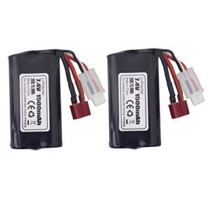 Fytoo Accessories 2PCS 7.4V 1500mAh T-Plug Lithium Battery for WLOTYS 12423 12401 12403 12428 HM163 HM164 YC200 9155 9156 4WD High Speed Off-Road RC RC Car Battery