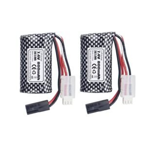 Ftyoo Accessories 2PCS 7.4V 800mAh 5500-2P Plug Lithium Battery for 9130 9135 9136 9137 9138 9145 RC Toy Car RC Four-Wheel Drive High Speed Off-Road RC Car