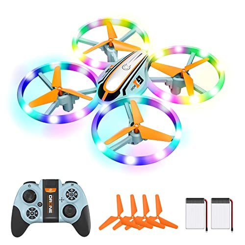 i9 Drone RC Quadcopter for Kids and Beginners with 3D Flip Headless Mode Altitude Hold and Colored Lights