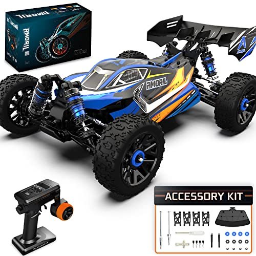 AMORIL Best Large RC Truck 1/14 Scale Fast Remote Control Car 70KMH Top Speed 4X4 Off Road Racing Buggy with Upgraded Metal Parts