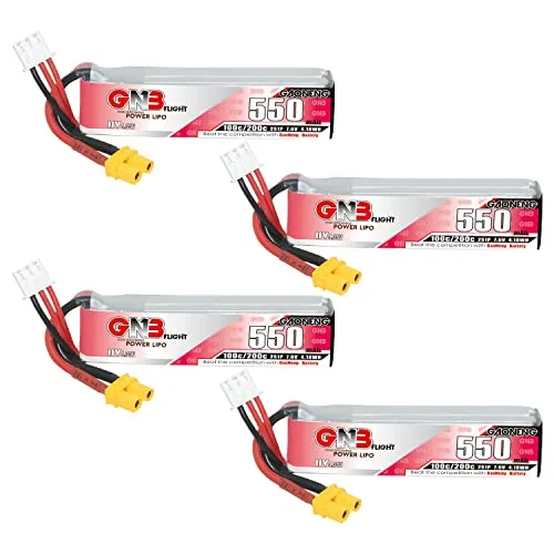 GAONENG GNB 2S 550mAh LiPo Battery 7.6V HV 100C for Emax Interceptor Racevision FPV RC Car and Drones