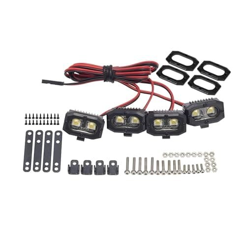 DKKY RC 1/10 Lights LED Spotlights for Axial SCX10 90046 Traxxas TRX4 TRX6 Wraith RR10 MST Redcat Gen8 4 Dual Lights Without Controller