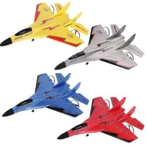 MABES WAREHOUSE MiG 530 Red Getting Started RC Airplanes Rechargeable Remote Control Fighter Model with Luminous Anti Crash Design
