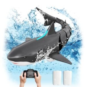 JELLY PLAY Shark Bodies RC Remote Control Pool Toy for Kids 2.4Ghz Waterproof RC Boat with Light Up to 60 Mins Playtime Ideal Gift for Boys and Girls Age 8 12