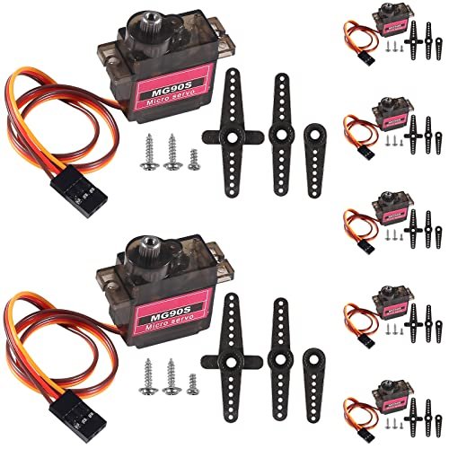 AITIAO 7Pcs MG90S Micro Servo 9G Servo Motor Metal Gear for RC 135 Plane Smart Robot Car Helicopter Boat