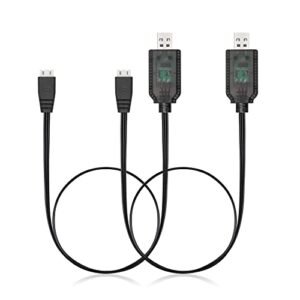 Milwaukee RC Car Battery Charger Replacement 7.4V 2S Lipo USB Charging Cable for Axial SCX24 SCX10 Trucks and Splatter Ball Gun 2 Pack