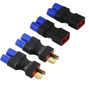 LinsyRC 2pcs EC3 Male to T Plug Female and 2pcs EC3 Female to T Plug Male Connector Adapter for 140 RC Battery Meaning