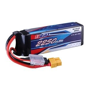 SIGP 3S Lipo Battery 2250mAh 11.1V 25C with XT60 Plug for RC Helicopter Airplane Quadcopter Drone FPV Racing Model Hobby Combatting Toilet Bowl Effect