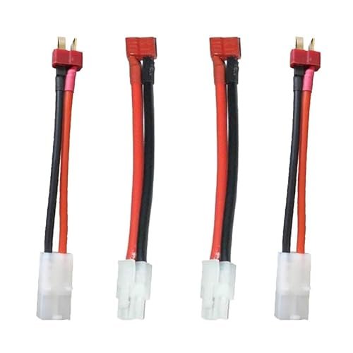 2pcs T Plug Male to Big Tamiya Female and 2pcs T Plug Female to Big Tamiya Male Connector Adapters for RC Plane Boeing 777 Lipo Battery