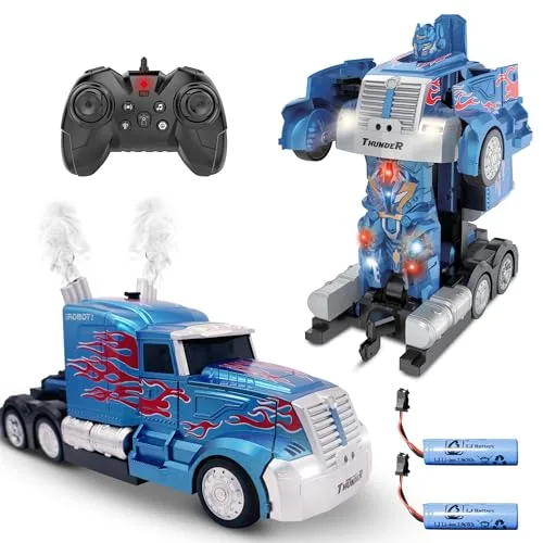BFGoodrich RC Truck Transforming Robot Remote Control Car for Boys Ages 8 13 with 2 Rechargeable Batteries