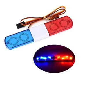 WONFAST Baronage Flash RC Car LED Police Light Bar 115MM Red Blue for HSP TRX4 Tamiya CC01 Axial SCX10