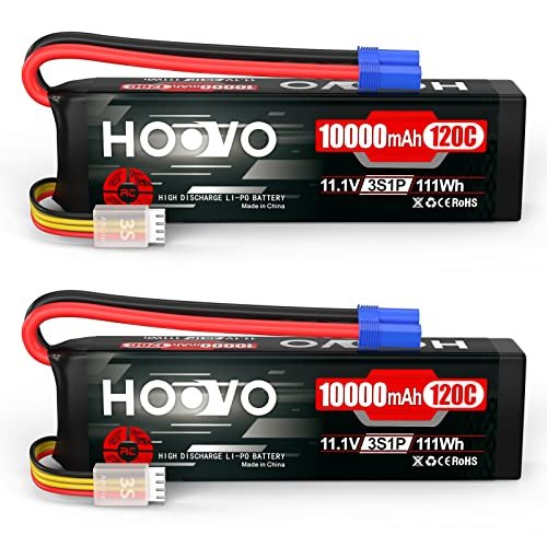 HOOVO Hercules Hobby RC 3S Lipo Battery 11.1V 10000mAh 120C Softcase EC5 Plug for RC Cars Drones DJI FPV RC Plane Racing 2 Pack