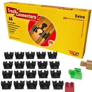TOY2 Plastic Track Connectors Compatible with Duplo and Brio Wooden Train Sets 20 Piece Spare Parts