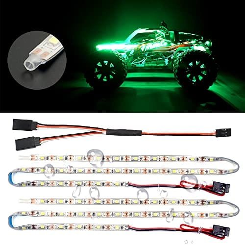 BrightGreen Waterproof LED Light Strips for Model RC Boats Cars Trucks Airplanes Drones Fixed Wing Underglow Light 1 Meter 39.4inch
