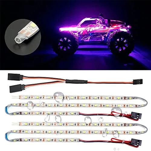 Elechawk Waterproof LED Light Strips for Fixed Wing RC Cars Trucks Airplanes Boats Drones Pink Underglow Light
