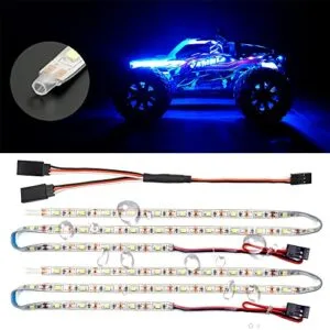 Bright LED Waterproof Light Strips for RC Waterproof Trucks Cars Boats Drones and Airplanes Blue