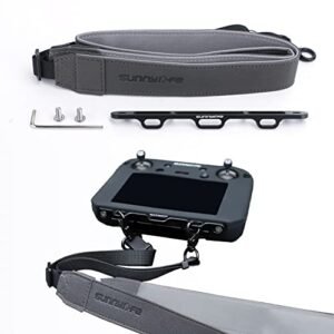 Xmipbs PU Leather Neck Strap Adjustable Lanyard with Neck Strap Aluminum Bracket for DJI Mavic 3 Air 2S Mini 2 RC Pro or DJI Smart Controller