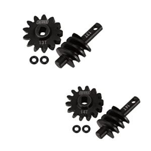 INJORA Axle Gear Overdrive Worm Differential 13T 14T Steel Gear Upgrade Parts for 1/24 Scale RC Parts AX24 Axial SCX24 C10 JLU Gladiator Bronco