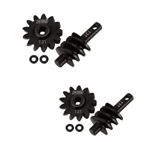 Basherqueen RC Parts INJORA Axle Gear Overdrive Worm Differential 13T Steel Gear Upgrade Parts for AX24 Axial SCX24 C10 JLU Gladiator Bronco 1/24 RC Crawler Car 2PCS