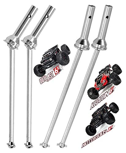 Arrma 1/8 Kraton 6S BLX Outcast Notorious Drive Shaft Upgrades Harden Metal 45 Silver