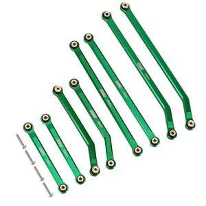 INJORA High Clearance Front 4 Links Set with RC Car Front Brakes for SCX24 Gladiator Dodge Power Wagon 1/24 RC Crawler Car Axial 8PCS Green