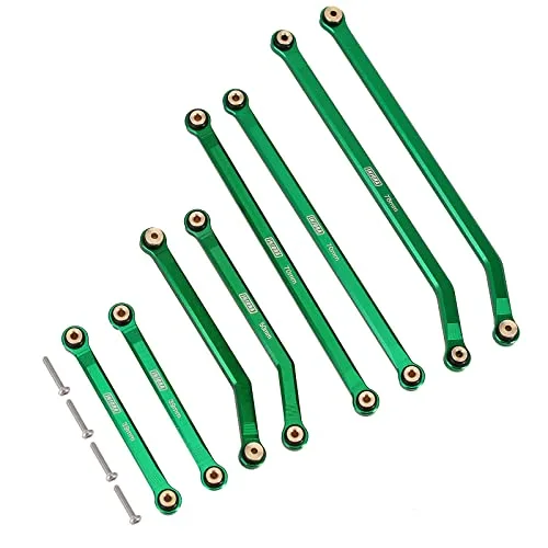 INJORA High Clearance Front 4 Links Set with RC Car Front Brakes for SCX24 Gladiator Dodge Power Wagon 1/24 RC Crawler Car Axial 8PCS Green