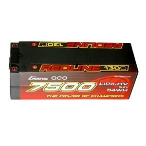 Gens ace Redline Series 4S Lipo Battery 130C HV 15.2V 7500mAh Lipo Battery HardCase Pack for RC Car Racing