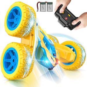 Qumcou Craigslist Gas Powered RC Cars 2.4Ghz Double Sided 360 Rotating Toy with Cool Headlights for Boys Age 6 12