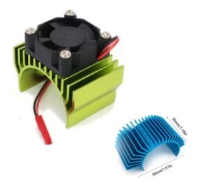 Traxxas 1/8 RC Buggy Shocks Aluminum Motor Heat Sink with 6V Cooling Fan for 540 550 3650 Size Brushless Motors
