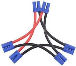 LinsyRC 2pcs EC5 Serial Series Battery Connector 1 Female to 2 Male Plug Adapter with 10CM 12AWG Cable for RC Circuit with Battery
