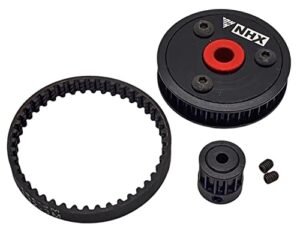 NHX RC Belt Drive Transmission Gear Kit for Axial SCX10 II Perfect for Glueing RC Tires 36mm Aluminum Black