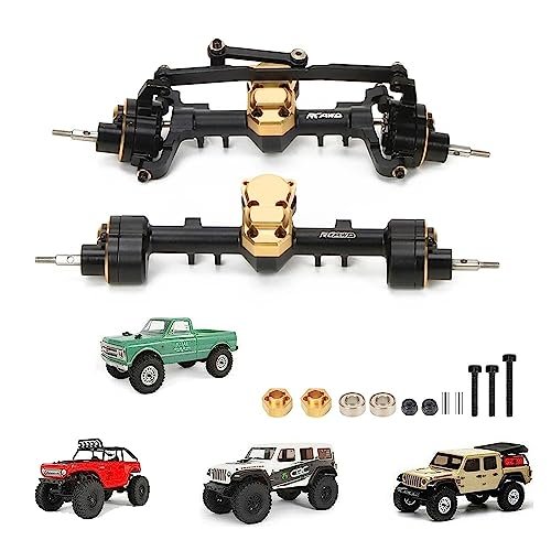 RCAWD Front Rear Portal Axle Set for RC C10 Drag Truck Axial SCX24 Wrangler Bronco Gladiator Deadbolt Crawlers Upgrade Parts Black