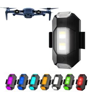 PCUORLEORS Drone Strobe Lights, Anti-collision strobe Lighting, 0.012 lbs Long Battery Life RGB LED Lights for DJI Mini 2/Air 2S/Mavic Air 2/2 Pro/Mavic Mini/FPV/Phantom/Holy Stone Drone (1 Pack)
