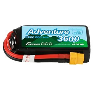 Gens ace 3S Lipo Battery 11.4V 60C 3600mAh with T and XT60 Adapter for RC Models