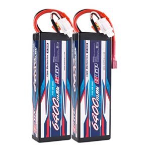 SIGP 2S Lipo Battery 6400mAh 7.4V 100C Hard Case with T Plug for Mickey Mouse RC Fire Truck and Other RC Vehicles 2 Packs