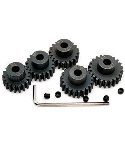 Raflot VICRAZZE Hardened Steel M1 Pinion Gear Sets for RC Willey Coffee Table Sets 18T 19T 20T 21T 22T 5mm Shaft Motor Gears with Hex Key