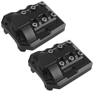 ShareGoo 2Pcs Aluminum Alloy Front Rear Axle Differential Cover for 1 150 RC Car Traxxas TRX4 Black