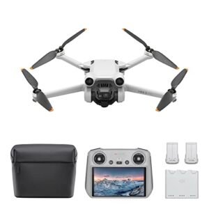 DJI Mini 3 Pro (DJI RC) + Fly More Kit Plus – Lightweight Camera Drone with 4K/60fps Video, 2 More Batteries Provide Up to 94-mins Flight Time, Tri-Directional Obstacle Sensing, Drone for Beginners
