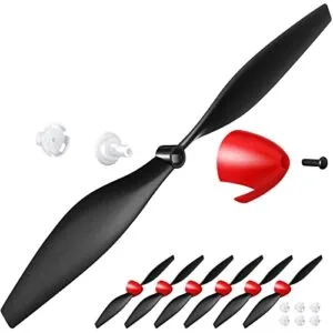 Riakrum 6 Sets RC Airplane Nose Cone Spare Propellers Carbon Fiber Compatible with Tr p51 4 Channel Remote Control Airplane with Propeller Savers and Adapter