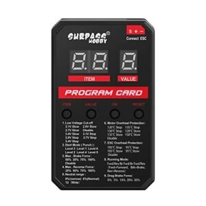 Surpass Hobby ESC Programming Card The Best ESC RC Car Accessory for Rocket Brushless ESC 25A to 150A