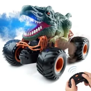 Bennol RC Truck Electric Dinosaur Car 2.4Ghz Remote Control Toy with Light Sound Spray for Kids Boys Girls Ages 3 4 5 6 7 8