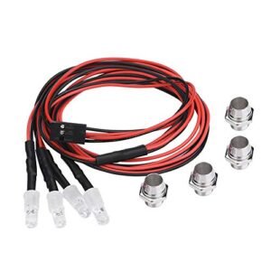 plplaaoo 4PCS RC LED Lights Kits for 1/10 Model Drift Cars RC Scales Explained Upgrade Parts