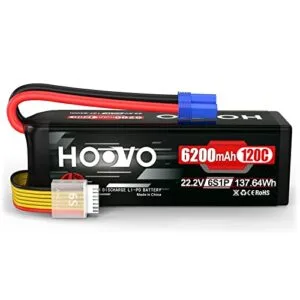 HOOVO 6S LiPo Battery 22.2V 6200mAh 120C with EC5 Plug Ideal for H102 RC Boat Battery and Other RC Models