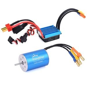 KingVal Replacement 2430 7200KV Waterproof Sensorless Brushless Motor for RC Kobelco Excavator Shaft 2mm with 25A Brushless ESC