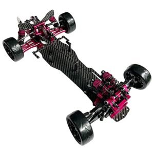 Powerday Alloy Carbon CF Chassis D5S Frame Kit Hot Wheels RC Drift Kit Belt Drive Version 1 10 Scale Rear Wheel Drift Car Pink