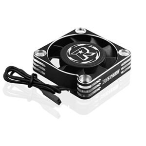 ARRAROWN 40mm 16000RPM RC Motor Cooling Fan for 1 6 RC Car Truck Compatible with 55mm 56mm 58mm Motors Silver Black