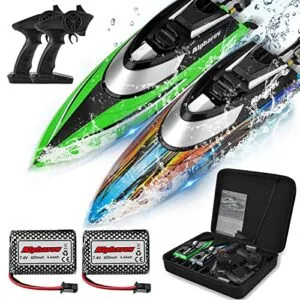 Predator 2 RC Boat High Speed Remote Control Boat with LED Lights and Storage Case 2.4GHZ for Pools and Lakes