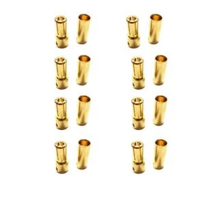 SKRNRHRERY Banana Bullet Connector Set for RC Logging Equipment 5.0mm Male Female Plug 8 Pairs