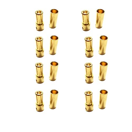 SKRNRHRERY Banana Bullet Connector Set for RC Logging Equipment 5.0mm Male Female Plug 8 Pairs